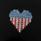 American Flag Crystal Brooch Pin Love Heart Bling Women Jewelry Shine 1