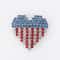 American Flag Crystal Brooch Pin Love Heart Bling Women Jewelry Shine 2