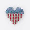 American Flag Crystal Brooch Pin Love Heart Bling Women Jewelry Shine 2