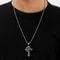 Retro Diablo Dragon Skull Cross Pendant Men Stainless Steel Chain Necklace 0