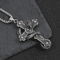 Retro Diablo Dragon Skull Cross Pendant Men Stainless Steel Chain Necklace 1