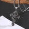 Retro Diablo Dragon Skull Cross Pendant Men Stainless Steel Chain Necklace 2