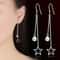Elegant Tassel Pearl Earrings In Sterling Silver With Hollow Star Design 1