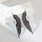White Black Hollow Leaf Earrings Women Asymmetric Jewelry Feather Stud Hook 1