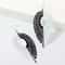White Black Hollow Leaf Earrings Women Asymmetric Jewelry Feather Stud Hook 2