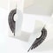 White Black Hollow Leaf Earrings Women Asymmetric Jewelry Feather Stud Hook 3