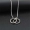 Women And Men Stainless Steel Double Ring Pendant Necklace Love Style Ins Gift 1