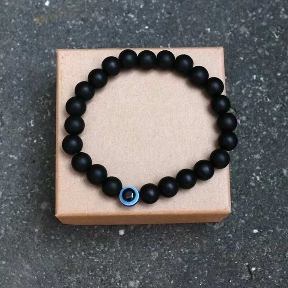 Unisex Obsidian Bracelet With Evil Eye Protection Good Luck Charm For Men Women 2