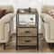 Nightstand With Charging Station USB Outlets For Bedroom With Fabric Drawers 9