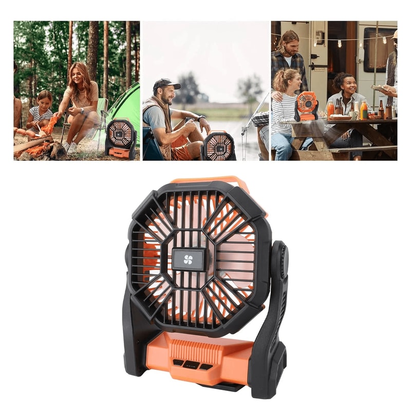 Camping Portable Fan With LED Lights Rechargeable Battery Ideal For Outdoor Adventures 8