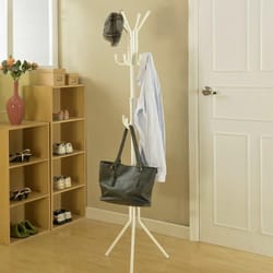 premium free standing coat rack organizer with hooks and garment storage