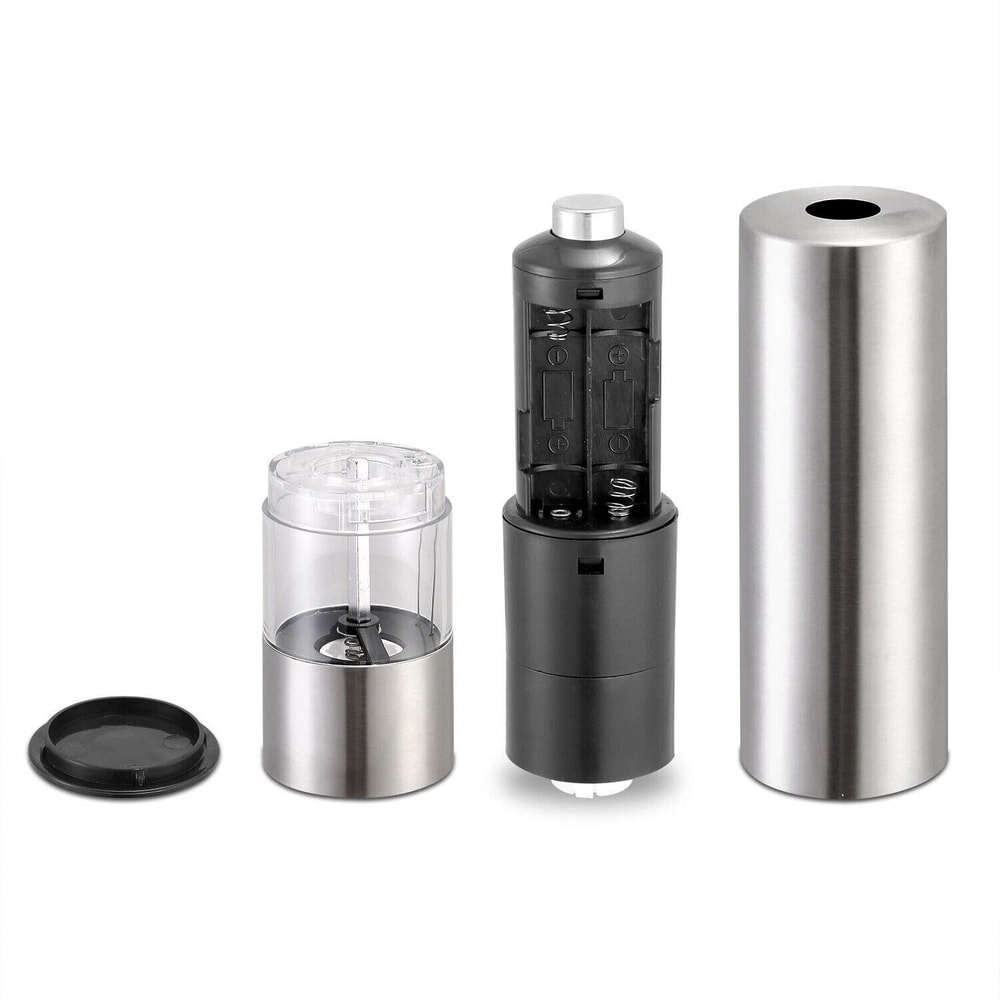 Electric Salt Pepper Grinder Mill Set Adjustable Stainless Steel One Touch Operation 7