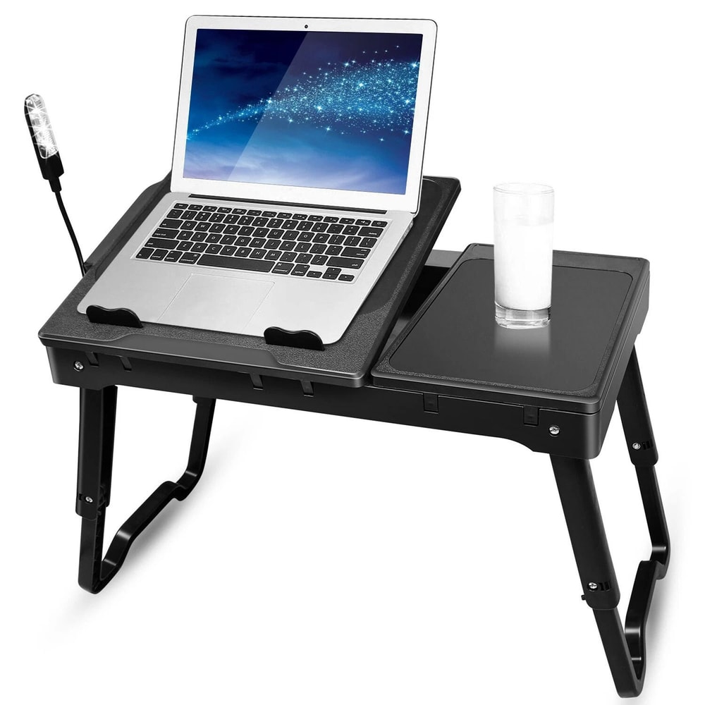 Foldable Laptop Table With USB LED Cooling Fan Portable Tablet Desk For Bed And Sofa 11