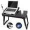 Foldable Laptop Table With USB LED Cooling Fan Portable Tablet Desk For Bed And Sofa 6