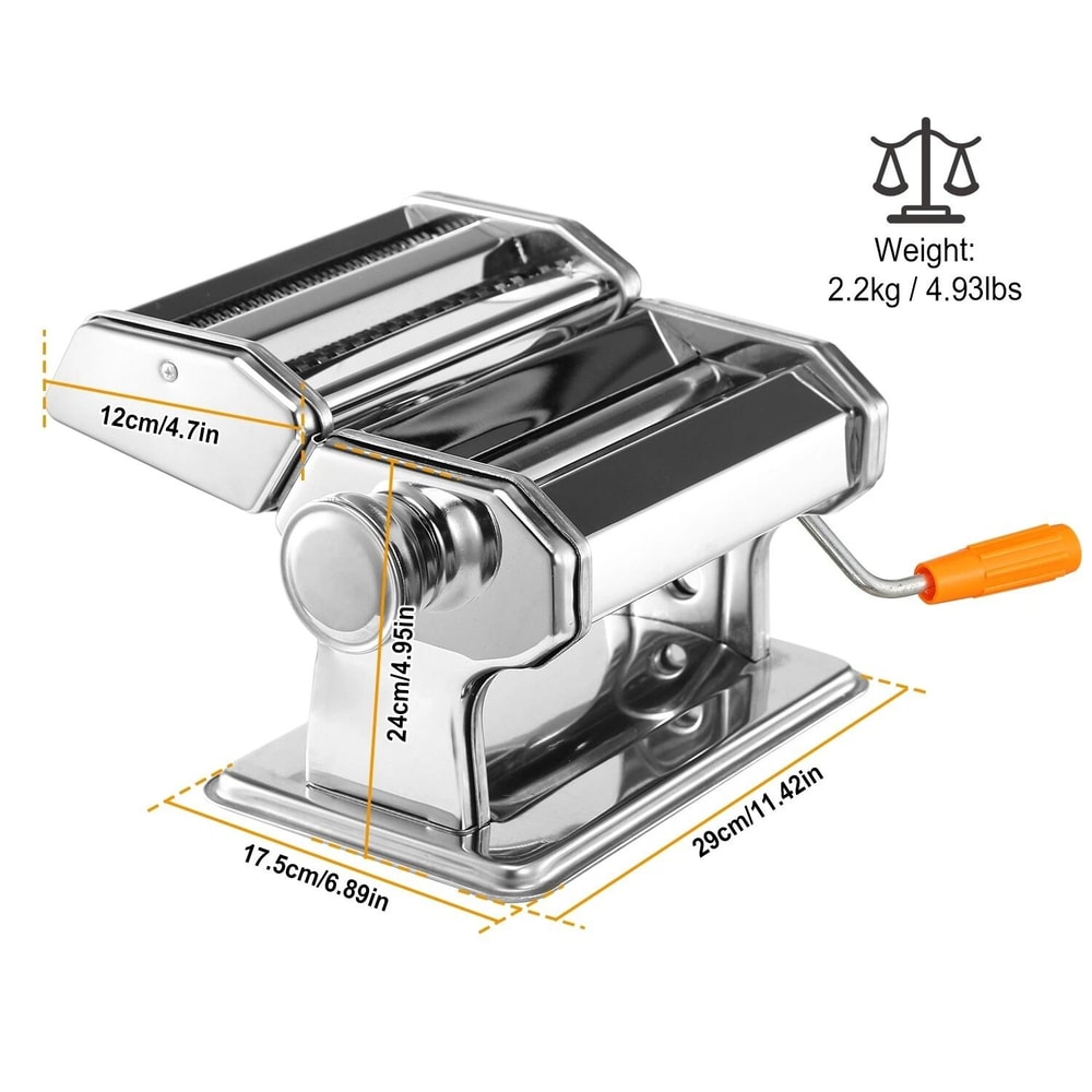 Stainless Steel Pasta Noodle Maker Roller Cutter Manual Hand Crank For Fresh Homemade Pasta 2
