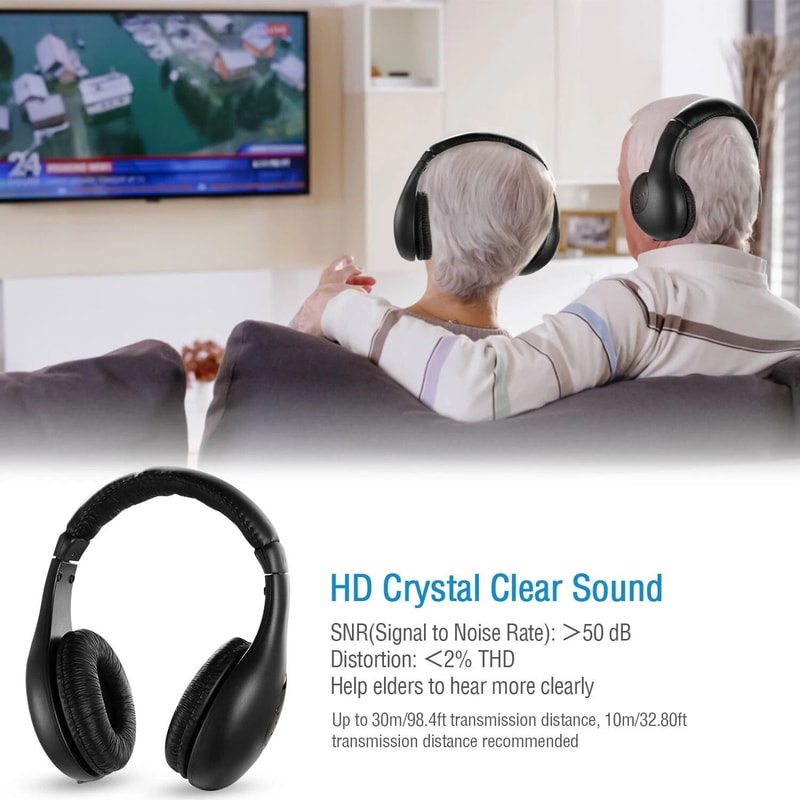 Wireless Headset With RF Mic For PC TV DVD CD MP3 MP4 5