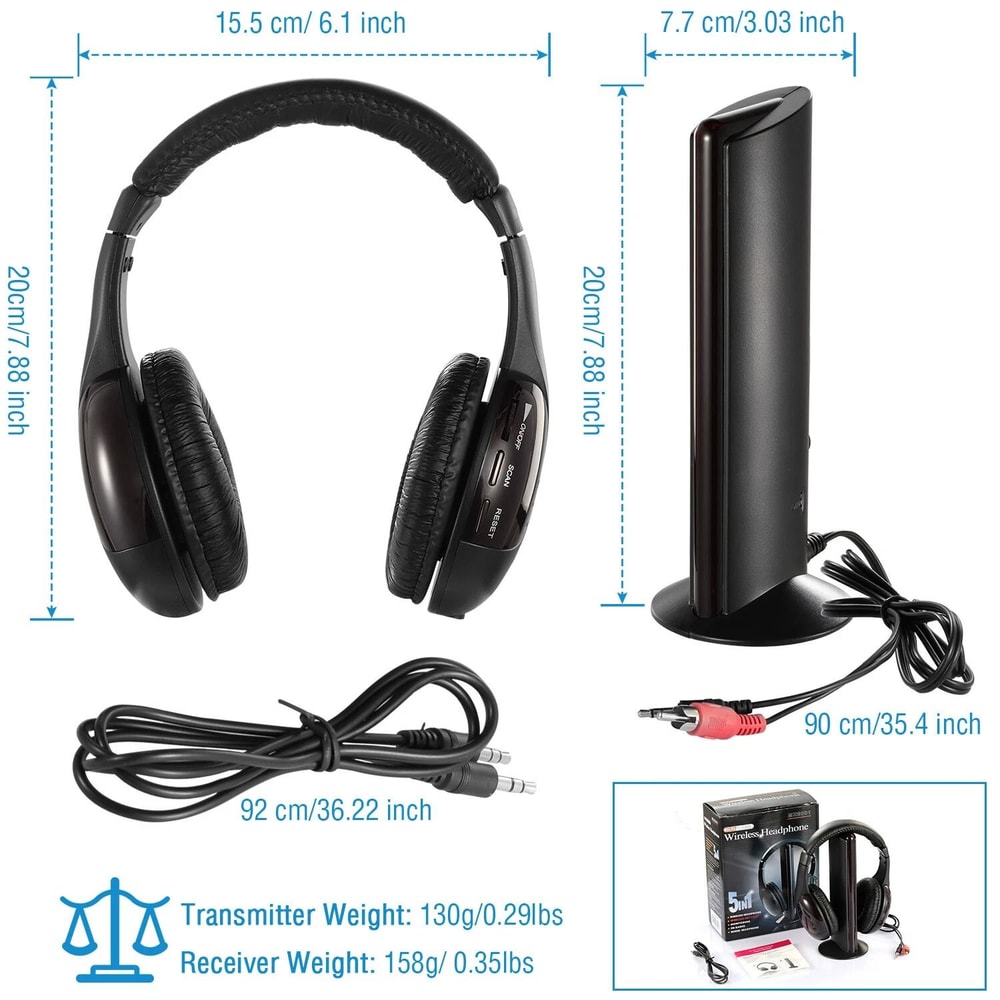 Wireless Headset With RF Mic For PC TV DVD CD MP3 MP4 6