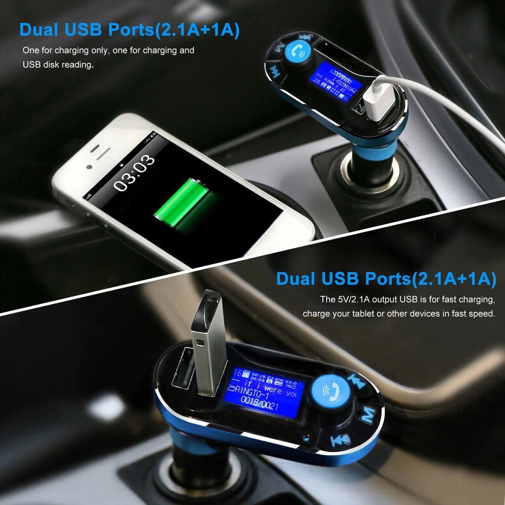 Car FM Transmitter MP3 Player Radio Adapter Kit Charger With LCD Display Remote Control 6