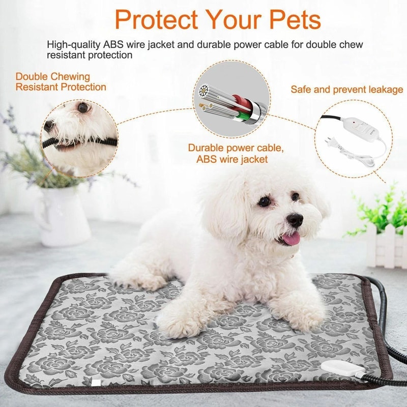 Pet Heating Pad For Cats And Dogs Electric Outdoor Warming Mat With Chew Resistant Design 3