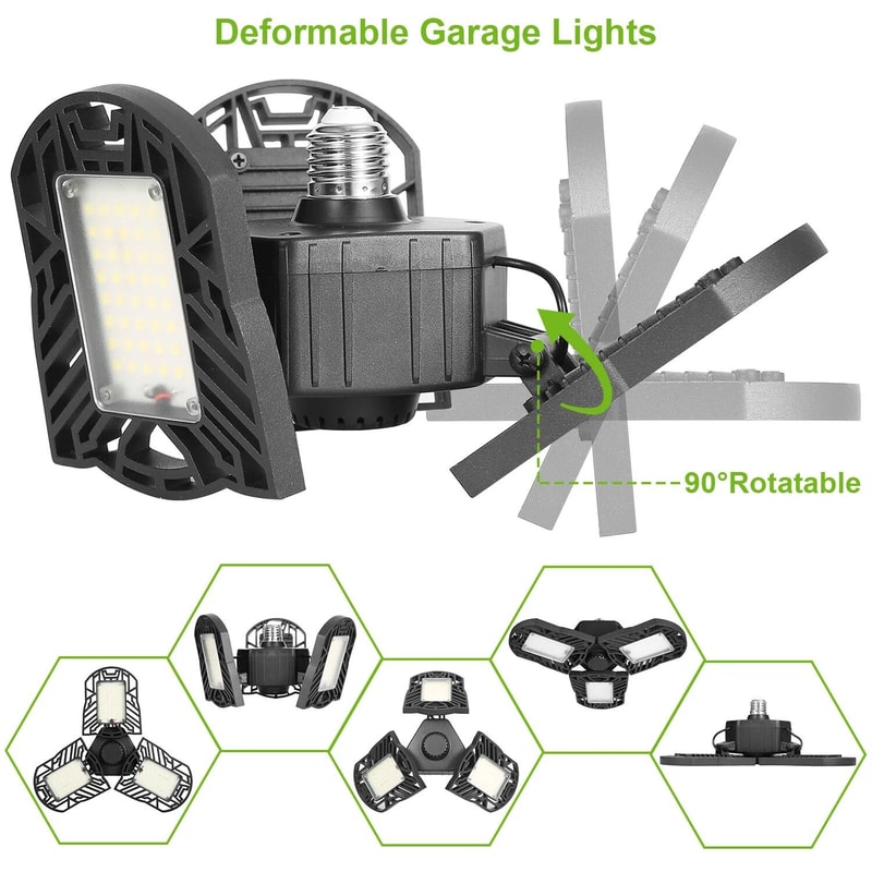 Deformable LED Garage Light Bright Energy Efficient Ceiling Lamp For Garages Shops Workshops 2