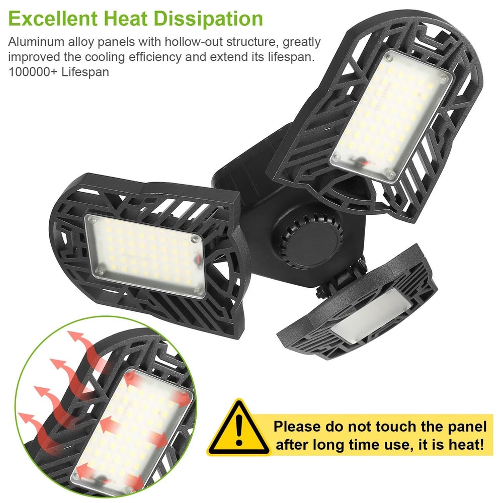 Deformable LED Garage Light Bright Energy Efficient Ceiling Lamp For Garages Shops Workshops 4