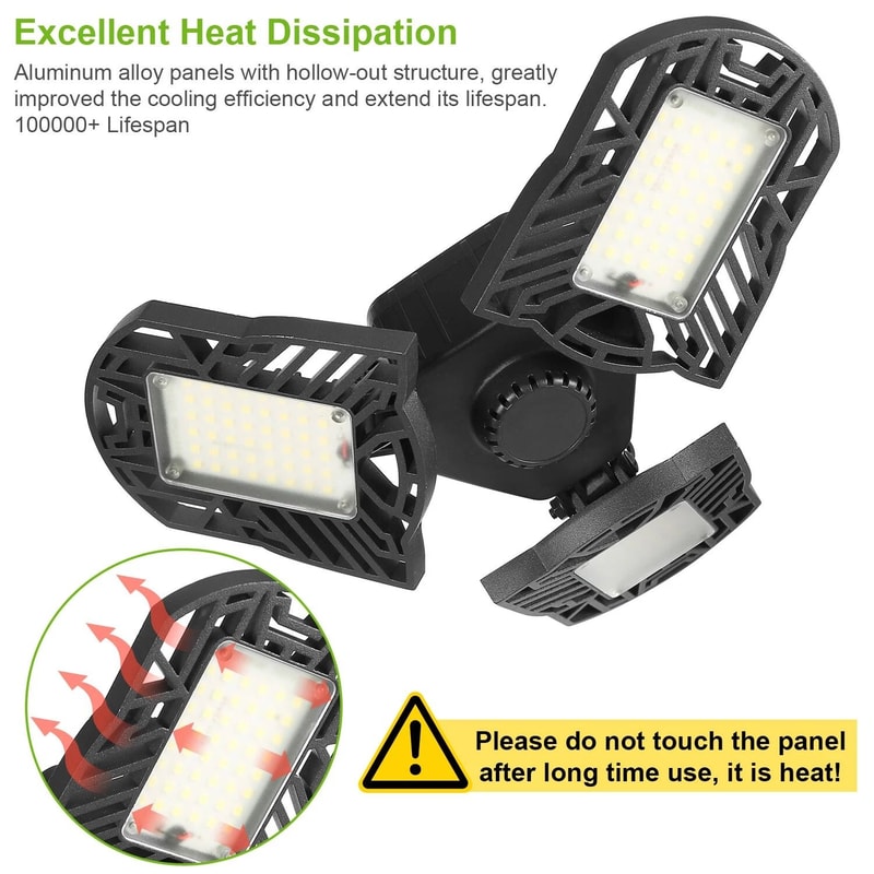 Deformable LED Garage Light Bright Energy Efficient Ceiling Lamp For Garages Shops Workshops 4