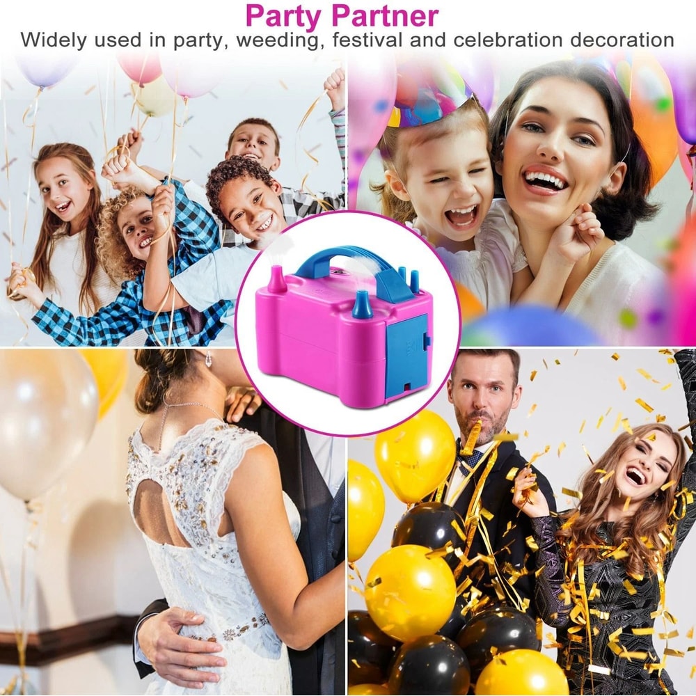 Electric Balloon Pump Dual Nozzle Inflator Party And Wedding Decor Air Blower 1