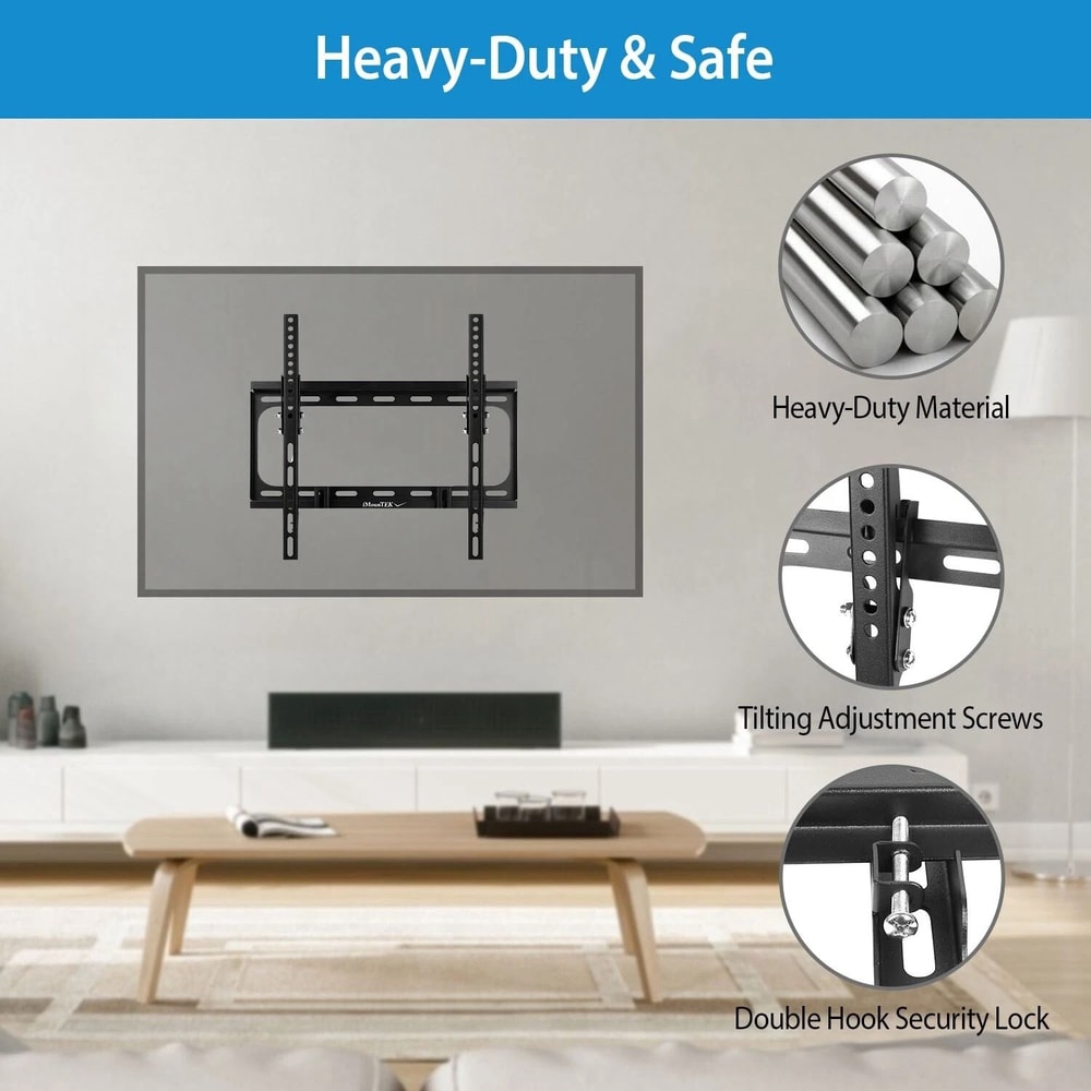 Flat TV Wall Mount Bracket With Tilt Swivel For TVs Adjustable Secure And SpaceSaving Mounting So 8