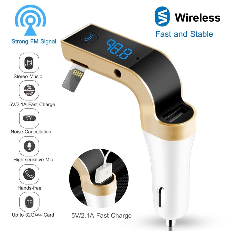 Handsfree Wireless FM Transmitter Car Kit With MP3 Player And USB Charger For Easy Car Audio Connec 7
