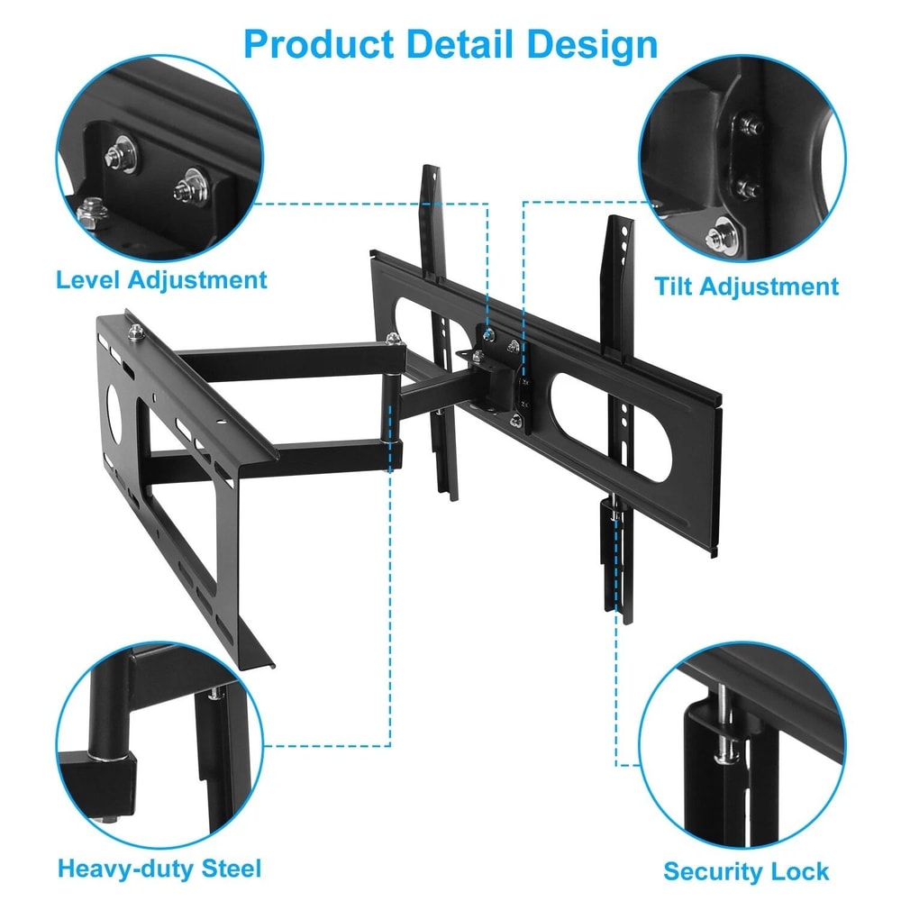 Full Motion TV Wall Mount Articulating Swivel Bracket 6