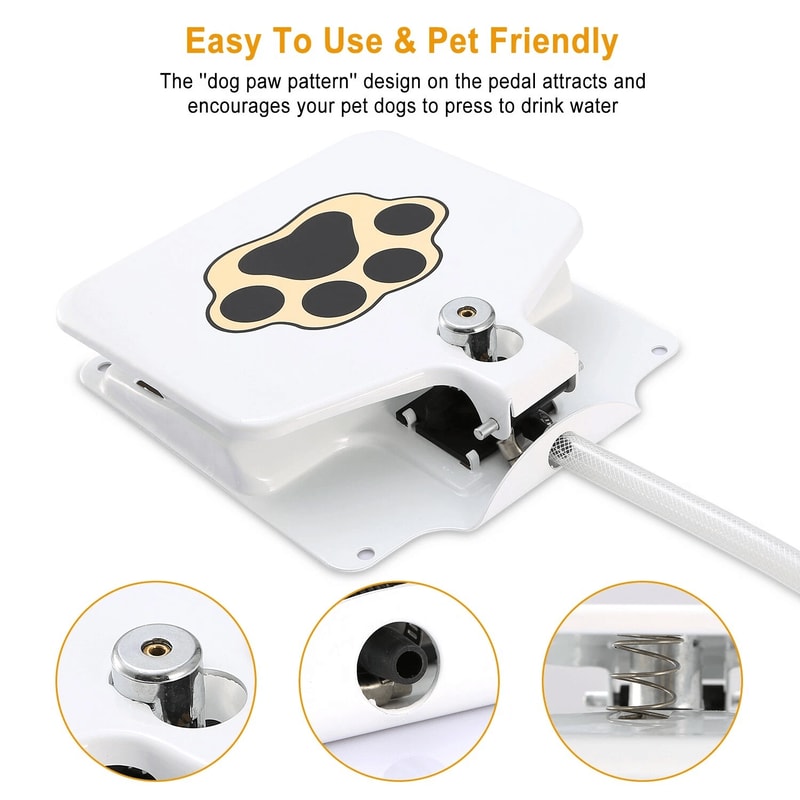 Step On Dog Water Fountain Outdoor Paw Activated Fresh Water Dispenser System 9