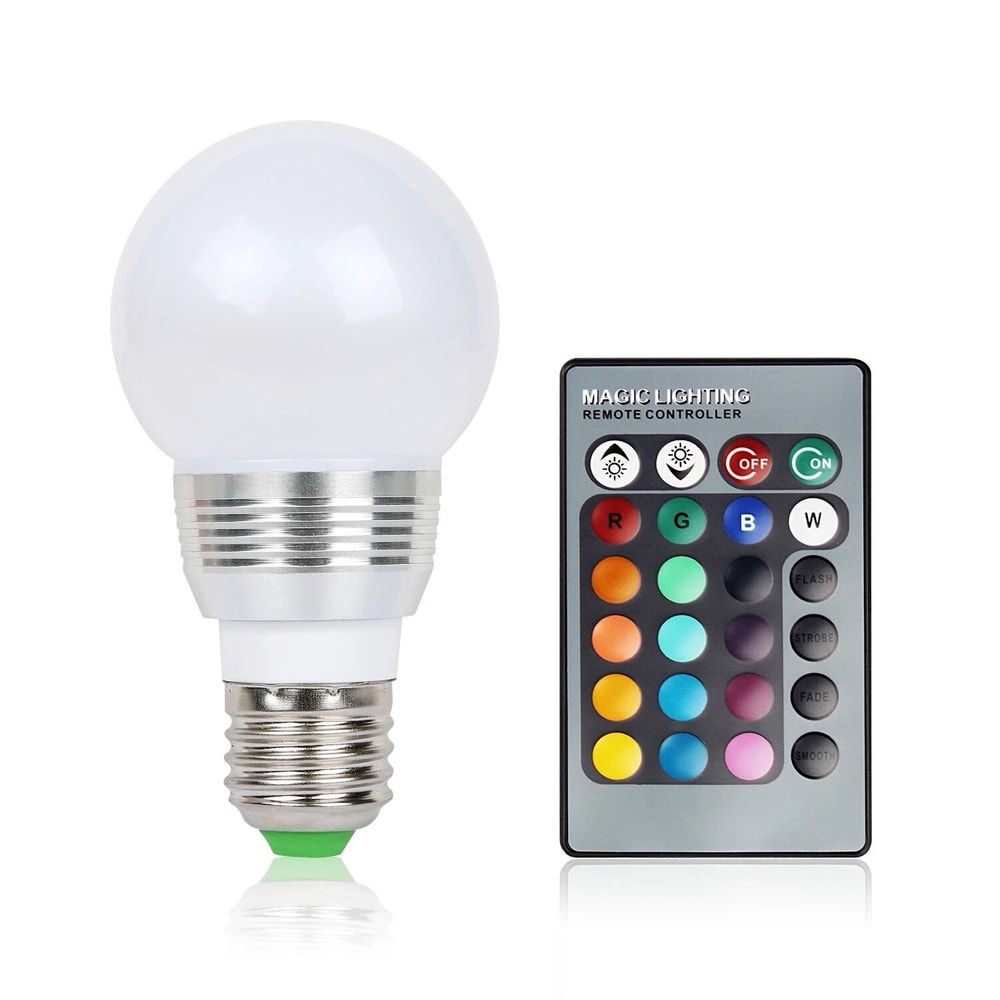 RGB LED Light Bulb Remote Control Color Changing Party Light Socket 8