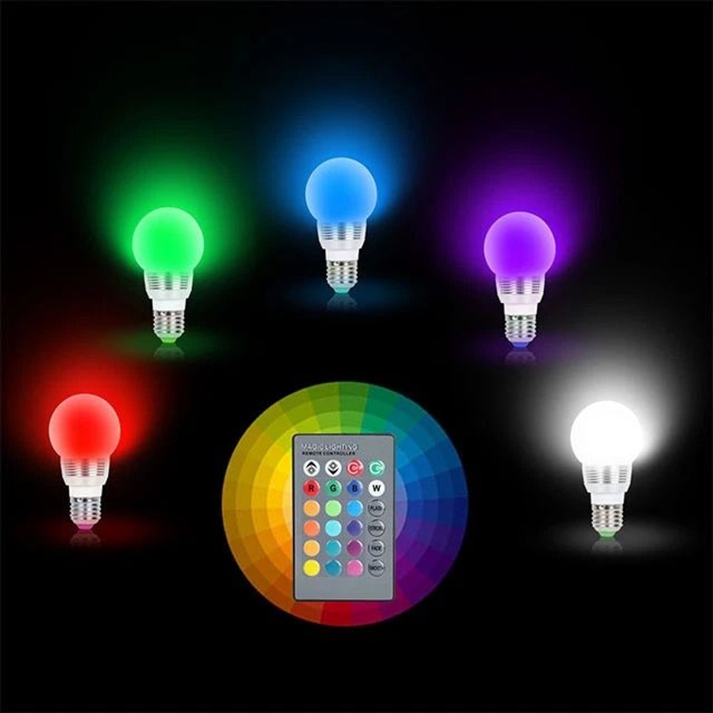 RGB LED Light Bulb Remote Control Color Changing Party Light Socket 2