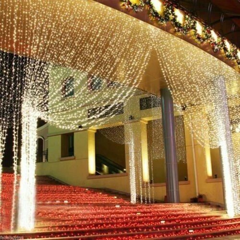 Warm White Fairy Curtain Lights LED Decorative String Lights For Weddings And Home Decor 1