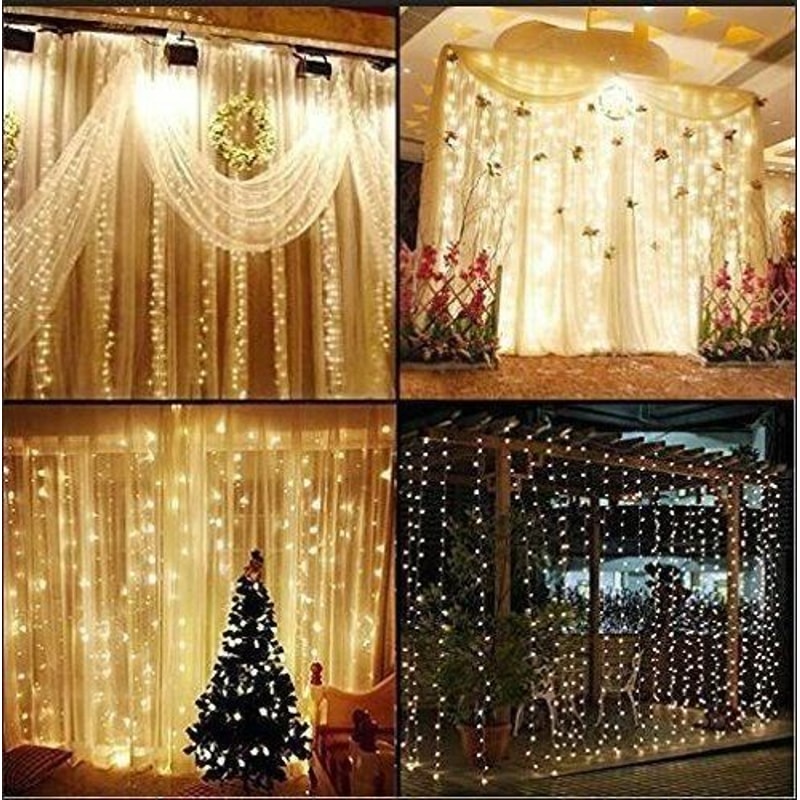Warm White Fairy Curtain Lights LED Decorative String Lights For Weddings And Home Decor 3