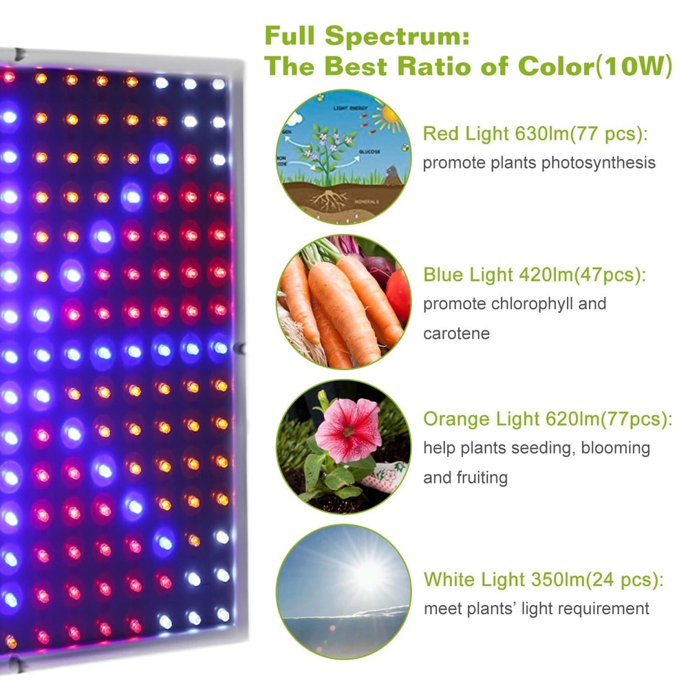 LED Full Spectrum Grow Light For Indoor Plants Veg Bloom 8