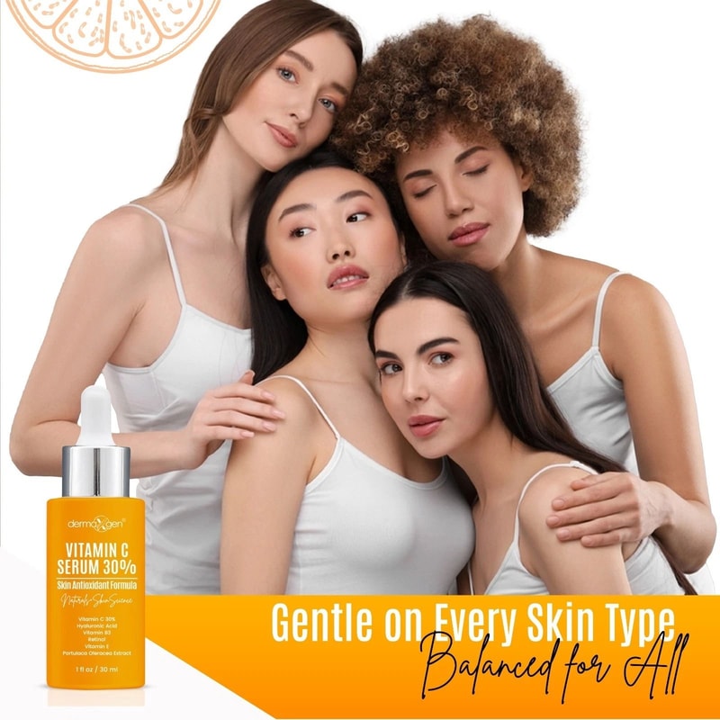 Dermaxgen Vitamin C Serum With Hyaluronic Acid Vitamins B3 E AntiAging Facial Treatment 1