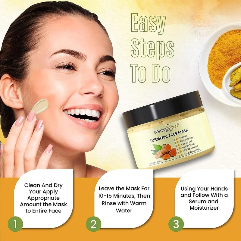 DermaXgen Turmeric Face Mask With Vitamin C Lactic Acid 2