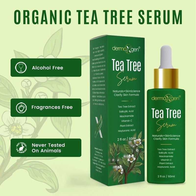 Tea Tree Serum With Niacinamide Hyaluronic Acid Acne Treatment For Clear Skin 3