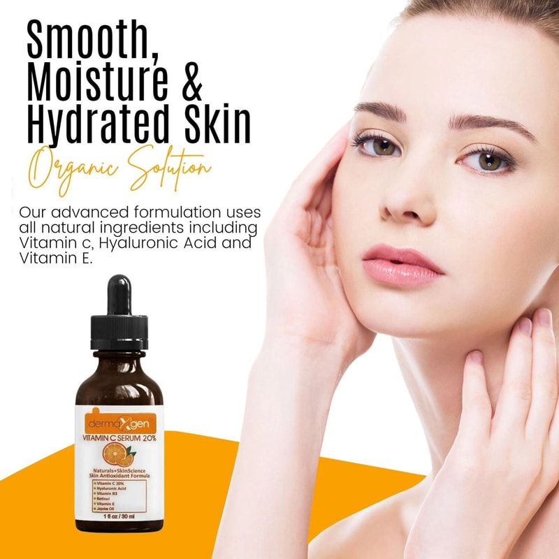 Vitamin C Hyaluronic Acid Anti Wrinkle Serum With Jojoba Oil Vitamin C Brightening And Hydrating S 3