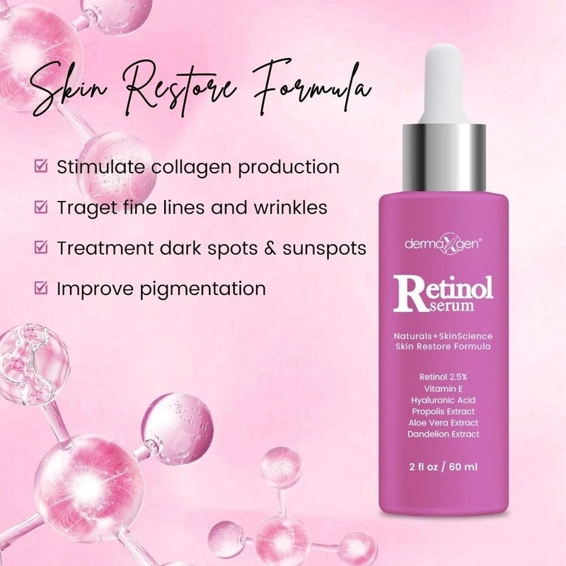 Retinol Serum For Wrinkles Fine Lines Anti Aging HA 2 Fl Oz 4