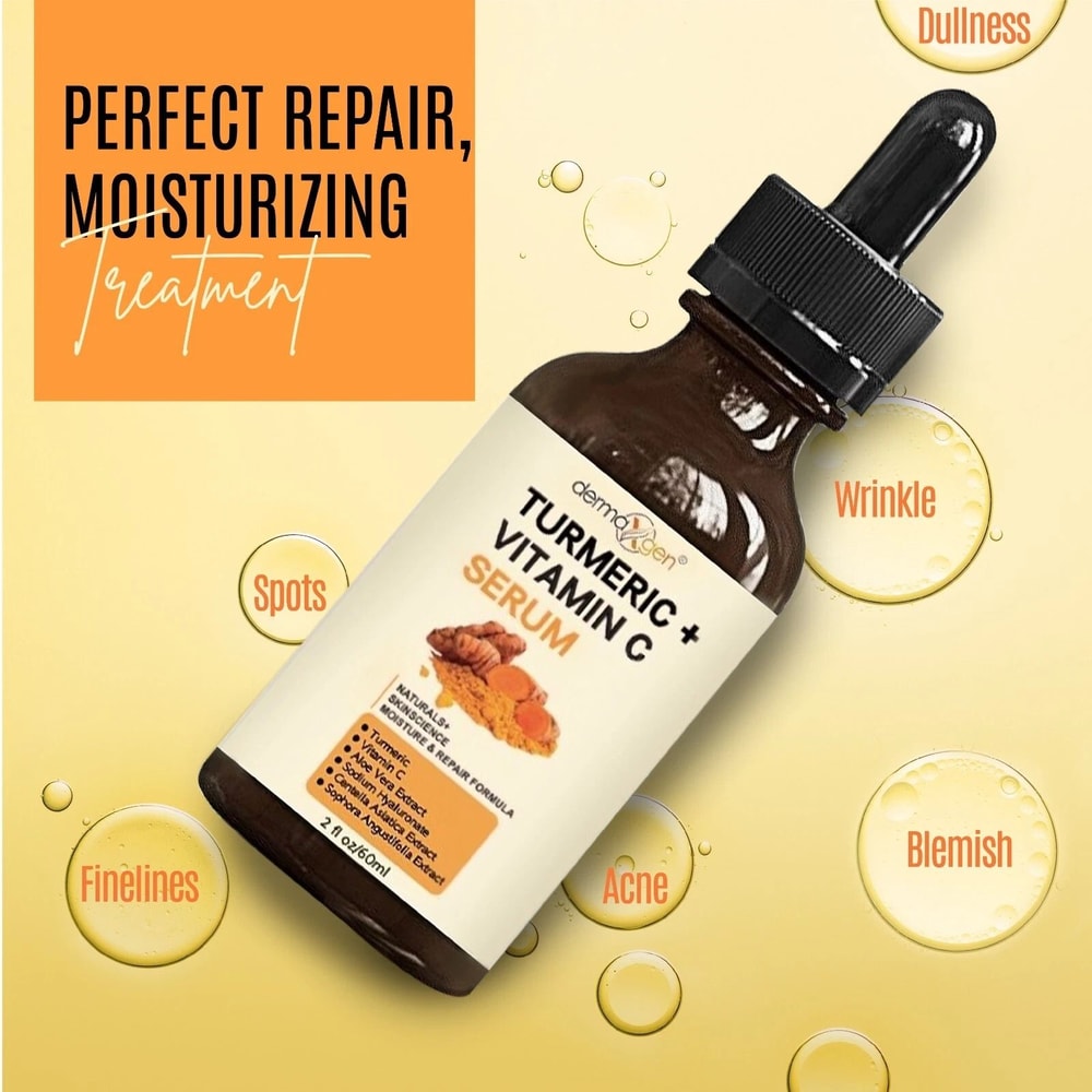 Turmeric Face Serum For Acne Dark Spots And Pigmentation Blemish Corrector Skin Brightener 8