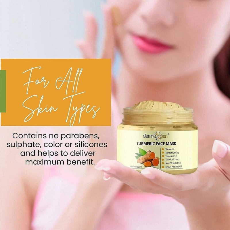 Turmeric Brightening Face Mask For Pigmentation Dark Spot Heals Brightens Corrects Blemishes 3