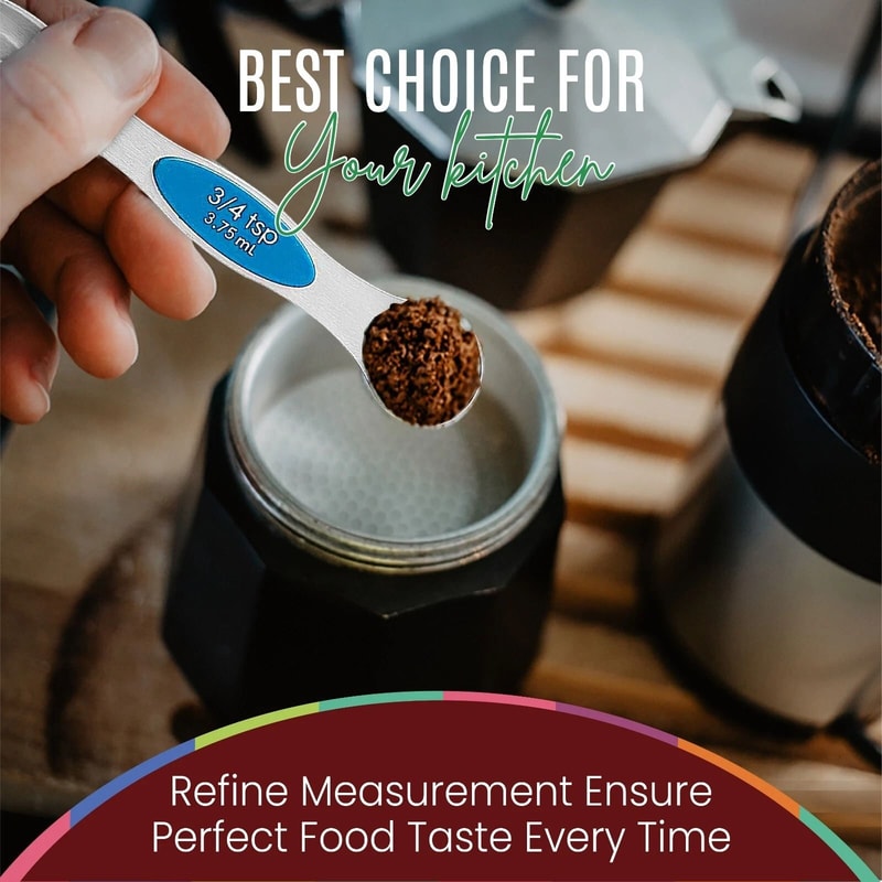 Magnetic Measuring Spoons Set Of Stainless Steel DualSided Stackable 2