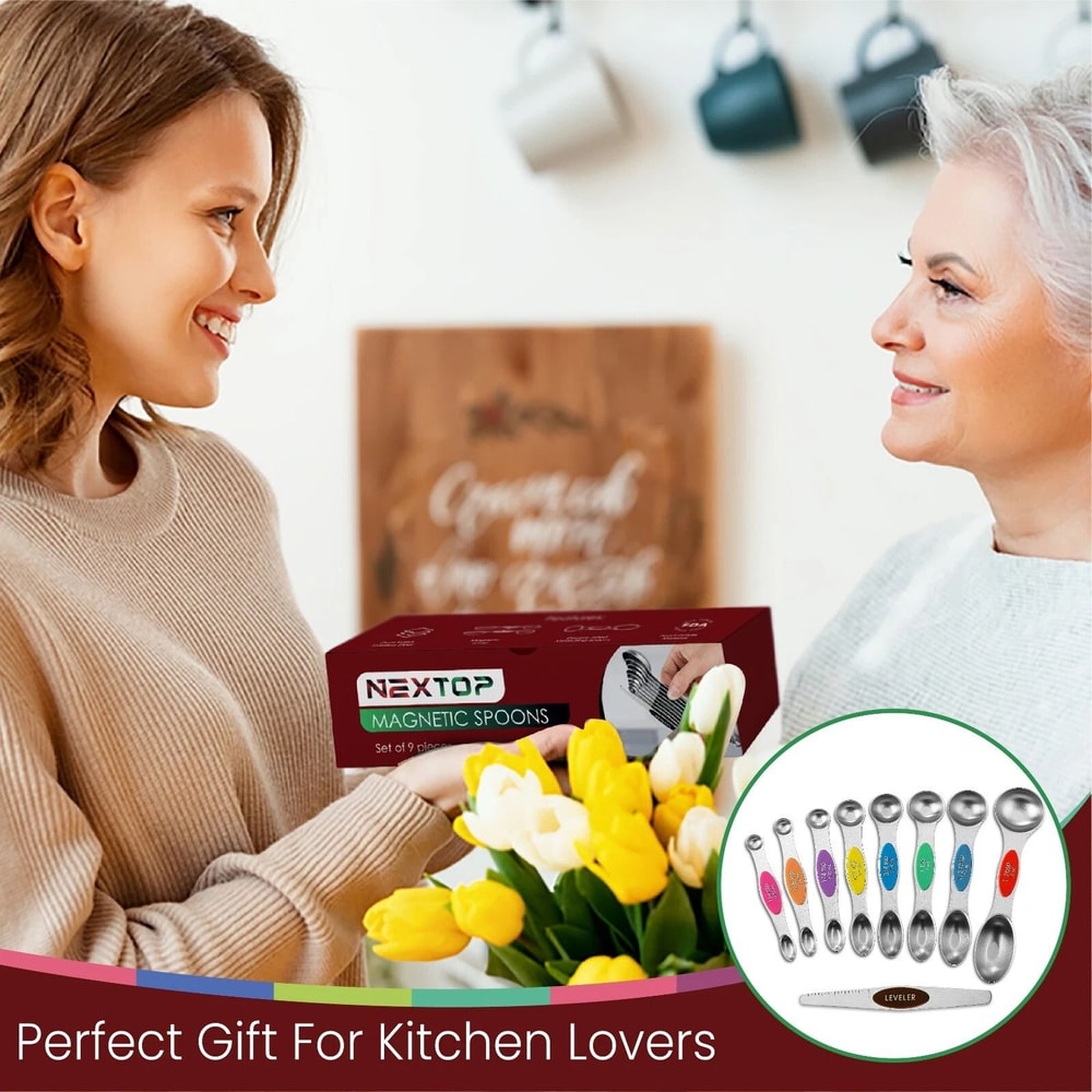 Magnetic Measuring Spoons Set Of Stainless Steel DualSided Stackable 4