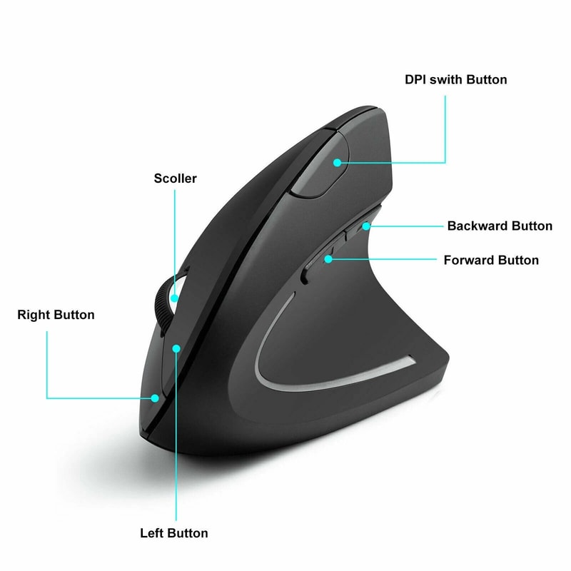 Ergonomic Vertical Wireless Mouse For PC 6