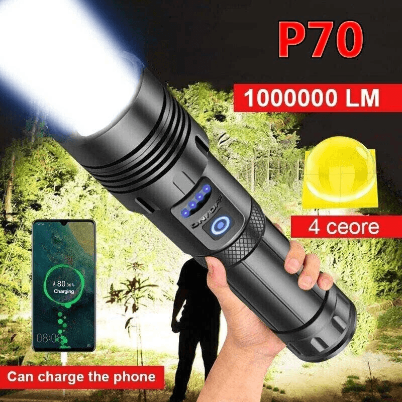 Lumens Super Bright LED Tactical Flashlight Rechargeable Waterproof Work Light 7