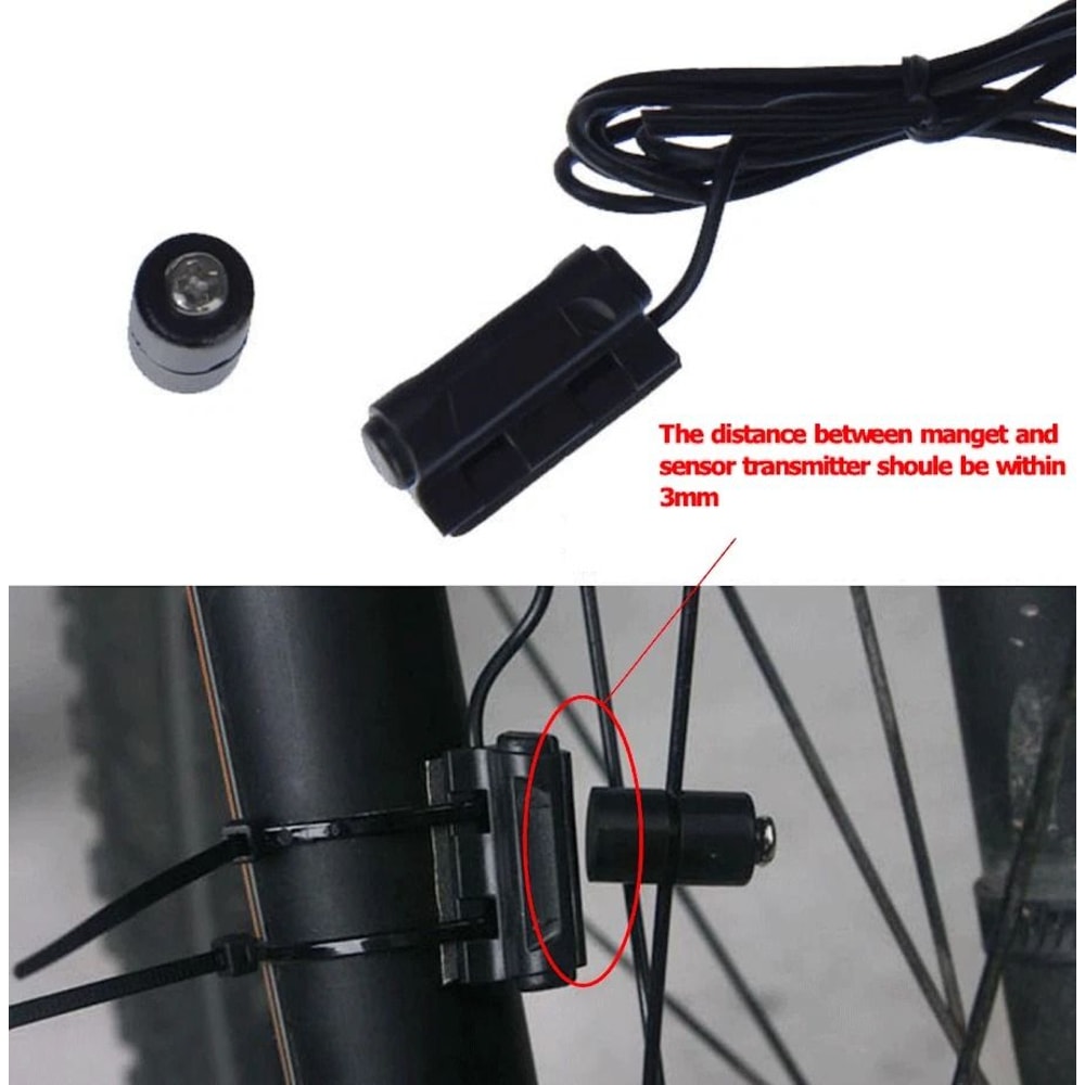 Digital Bike Speedometer Odometer Waterproof LCD Cycle Computer MPHKMH 6