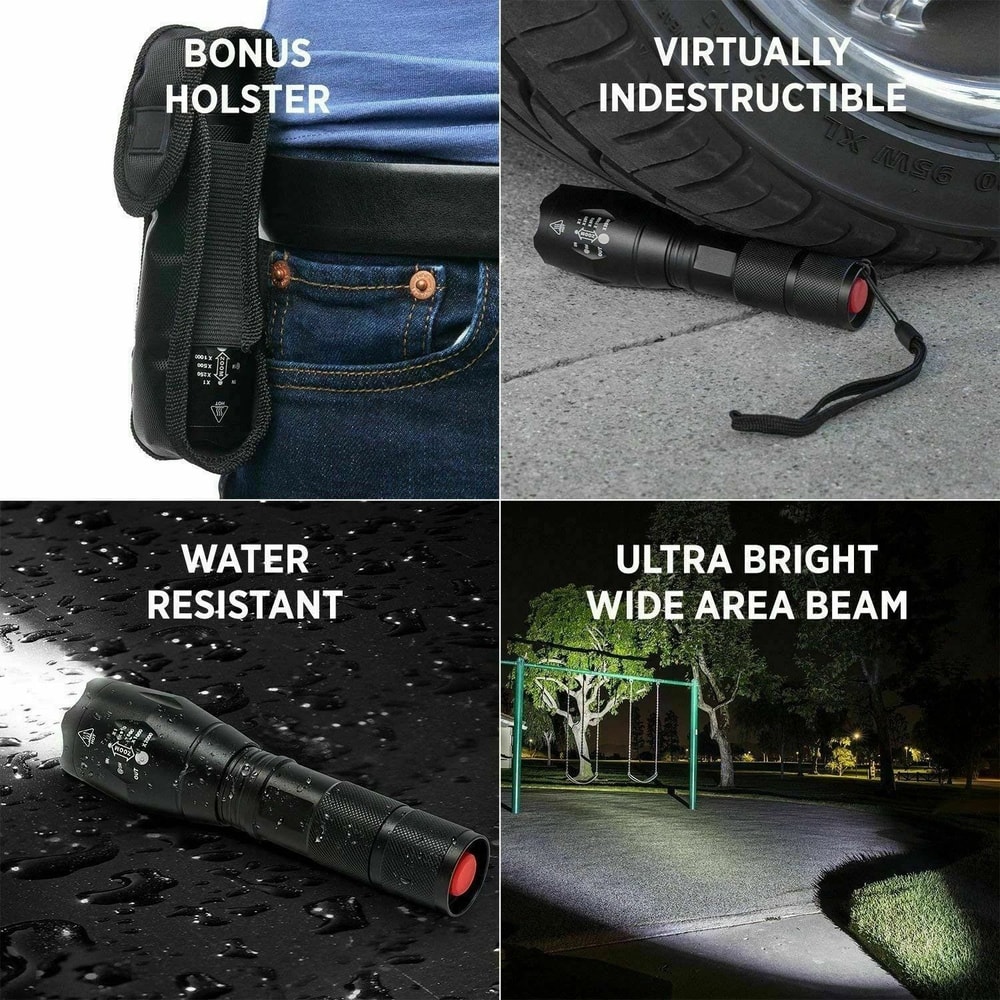 Genuine LED Tactical Flashlight Military Grade Torch Light For Outdoor Adventures 5