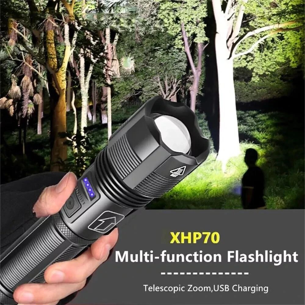 Lumens Tactical Rechargeable LED Flashlight Super Bright Work Light For Outdoor Emergency Use 14